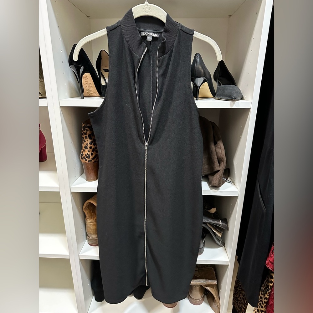 Express black zip up tank dress size M